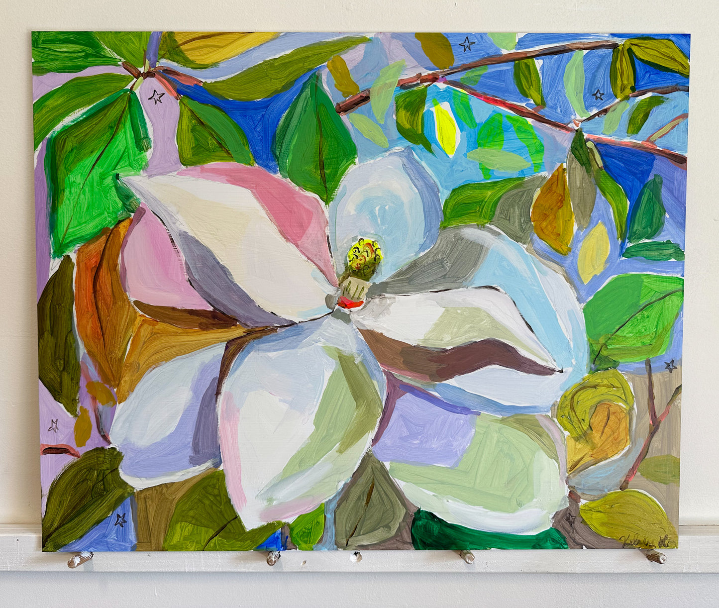 Chorus of frogs at night -16x20"