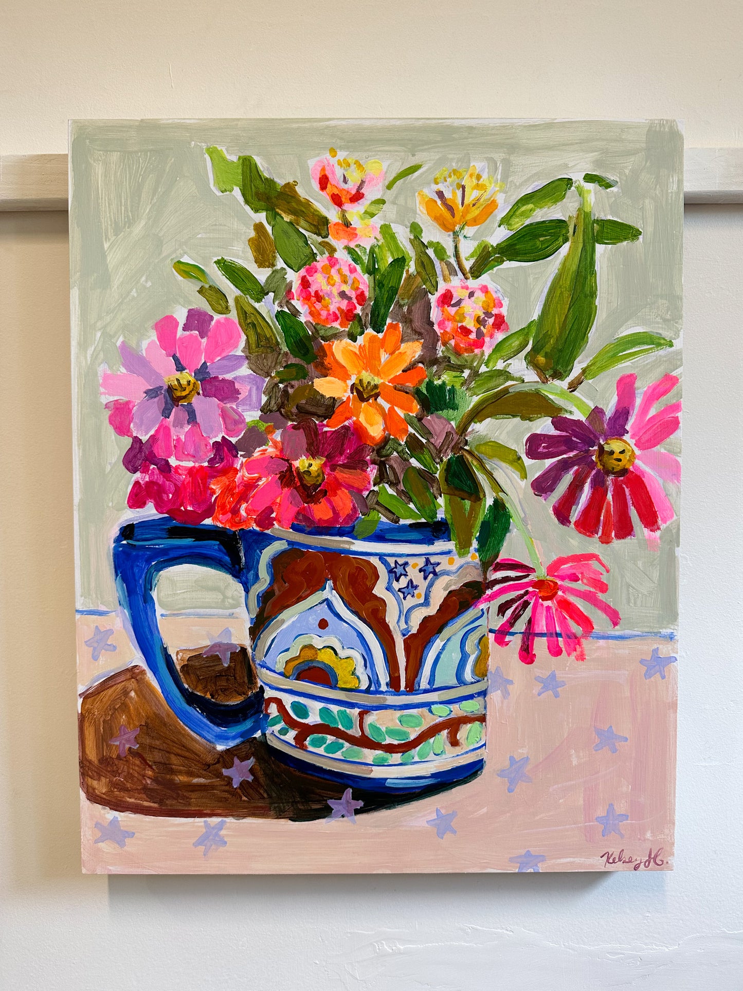 Zinnias and Lantana-16x20”