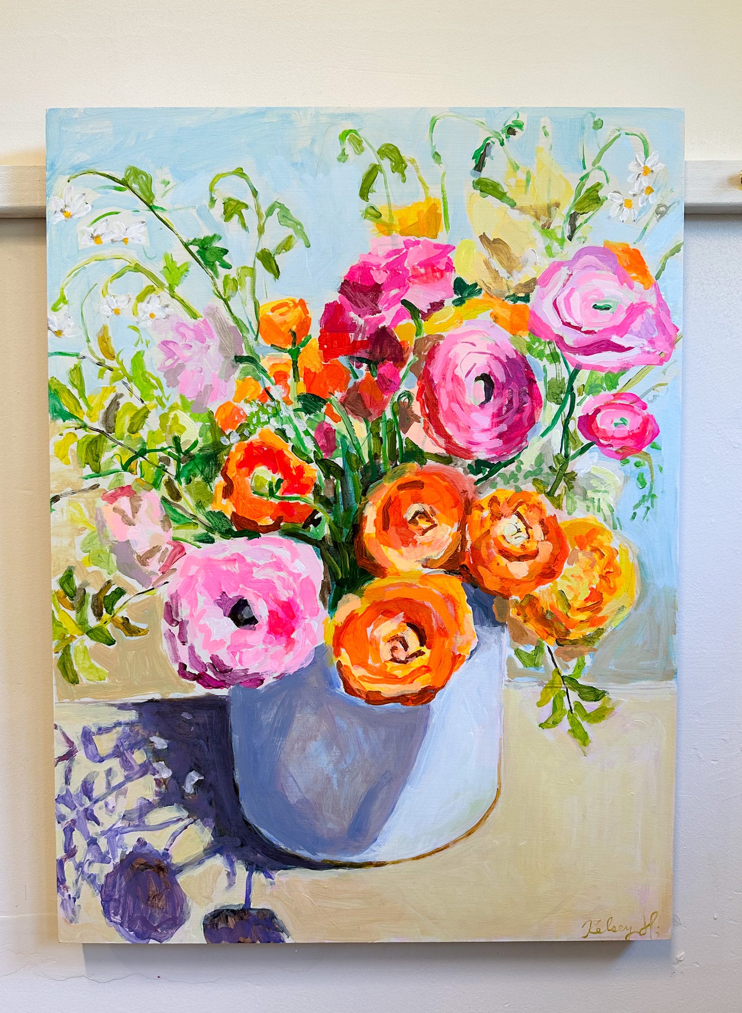 Ranunculus in a Bucket- 18x24"