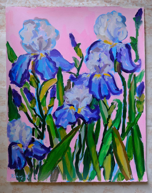 Light and Dark Purple Irises of Orquevaux - 16x20"