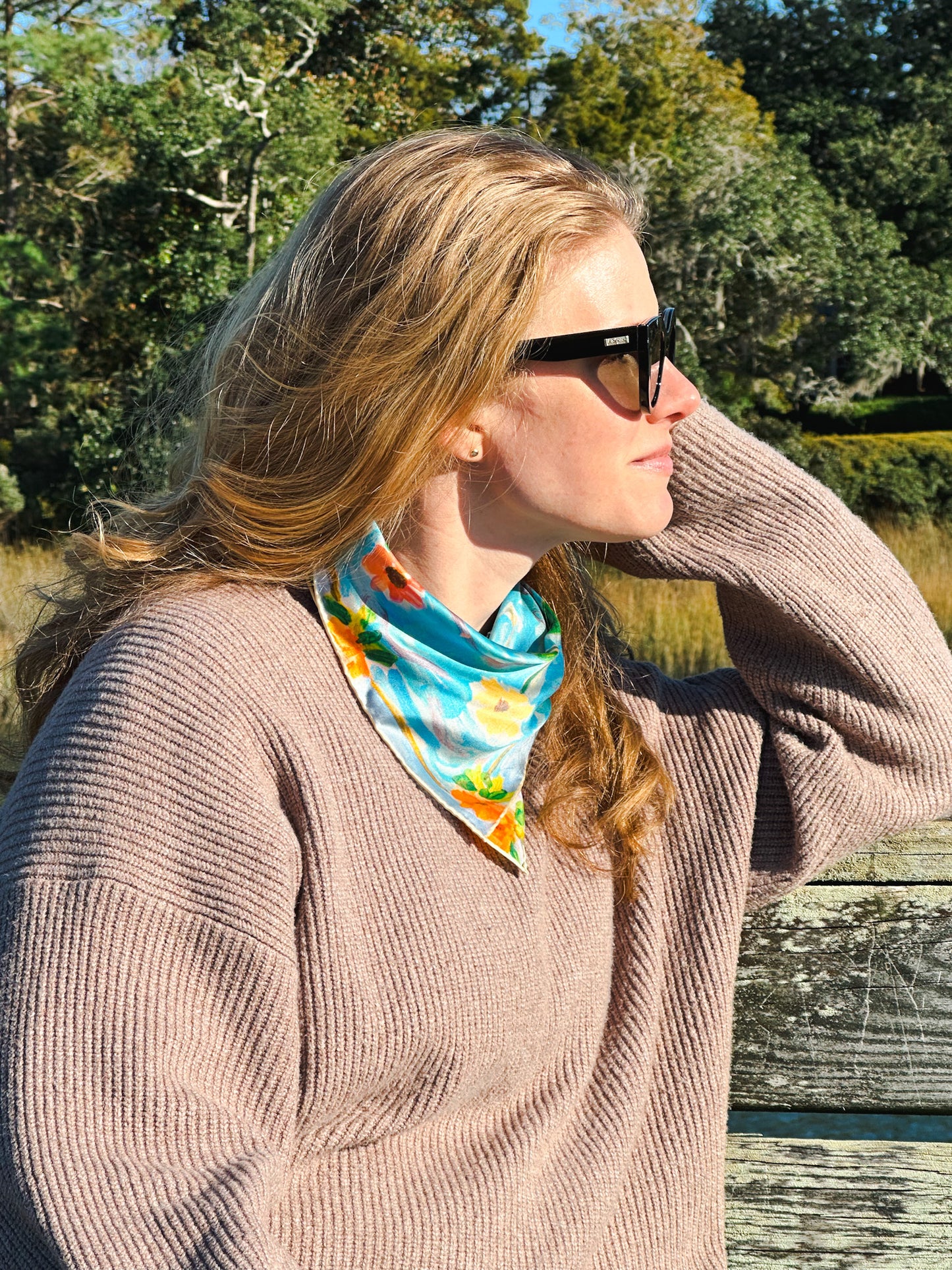 "Blue Venus" Silk Scarf