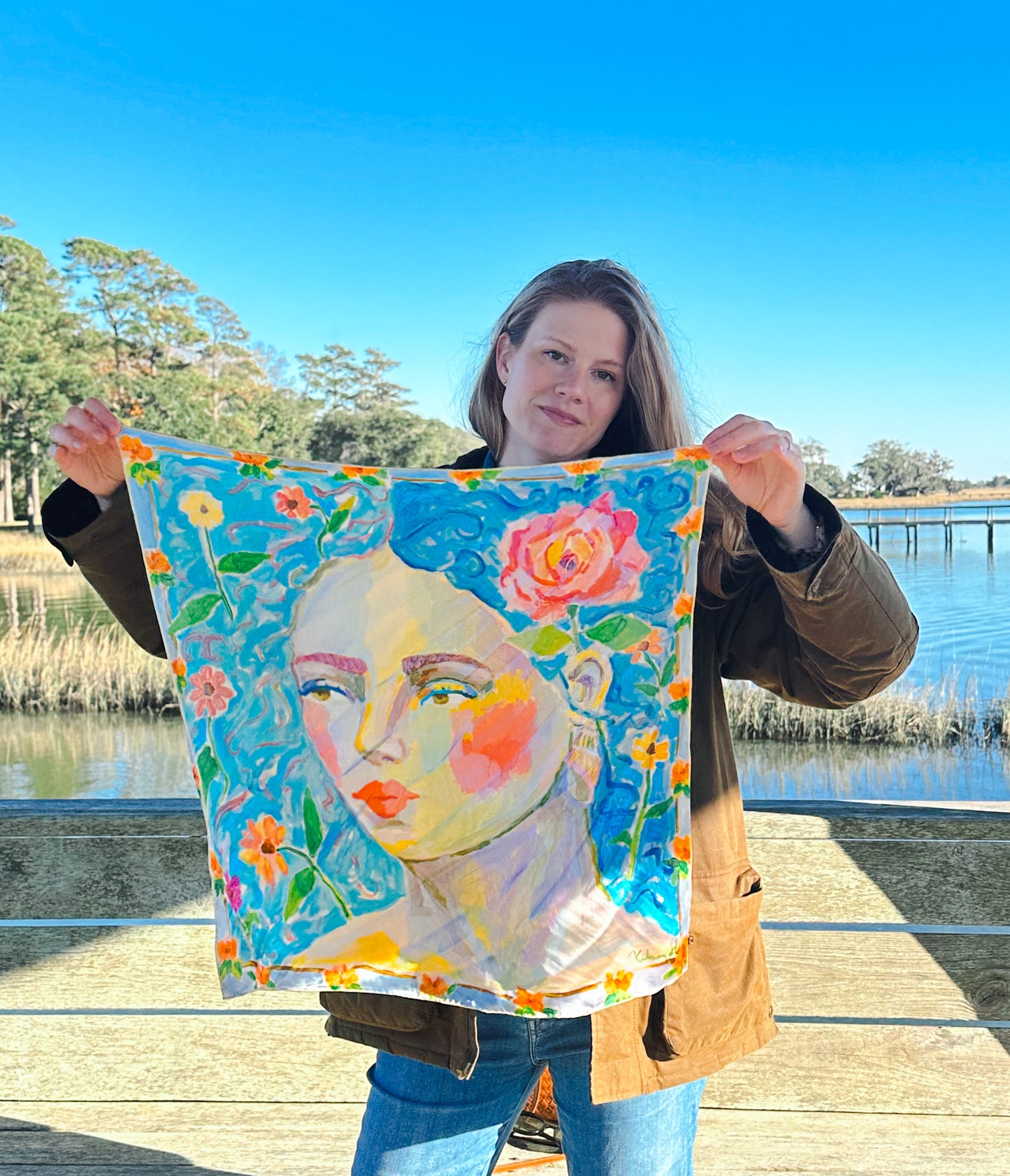 "Blue Venus" Silk Scarf