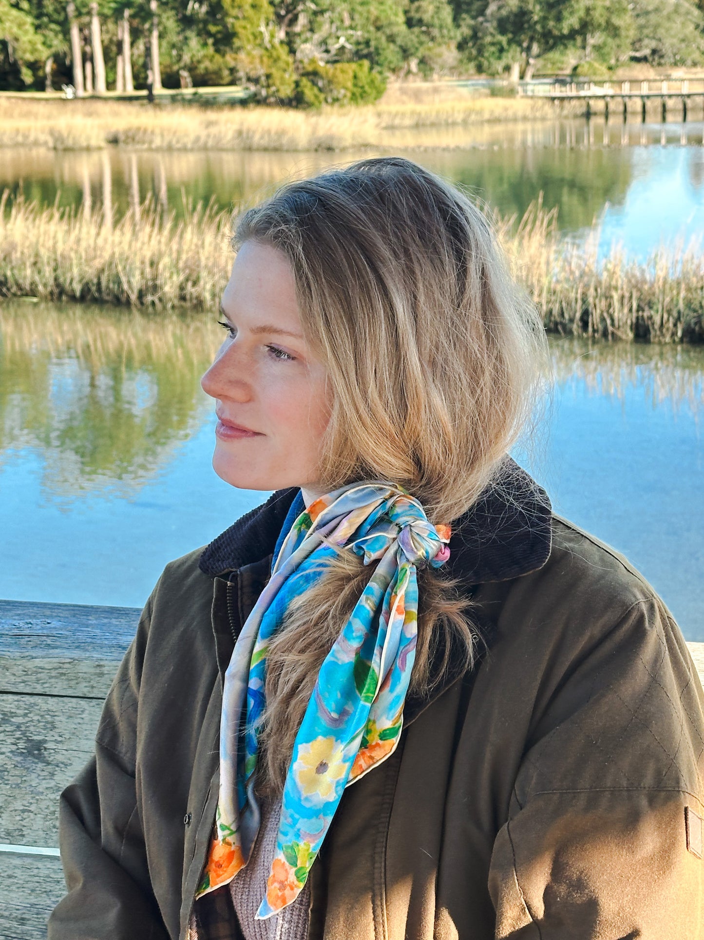 "Blue Venus" Silk Scarf