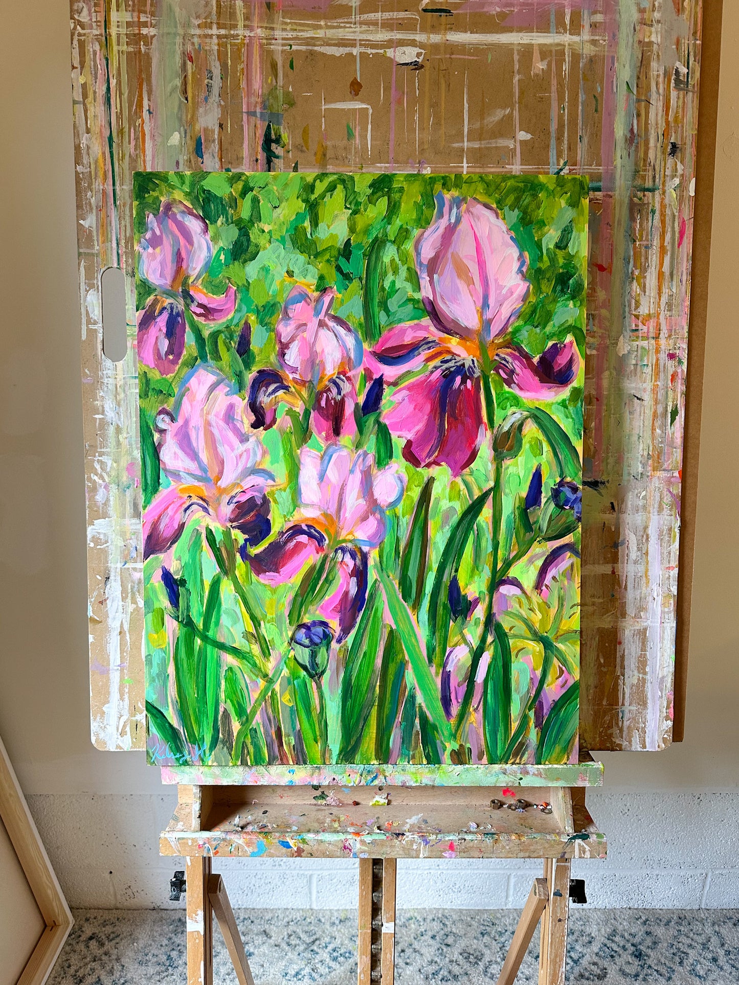 Pink and Purple Irises of Provence- 18x24"