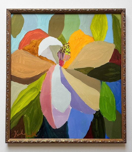 Magnolia in Vintage Frame No. 2- 17 x 19"