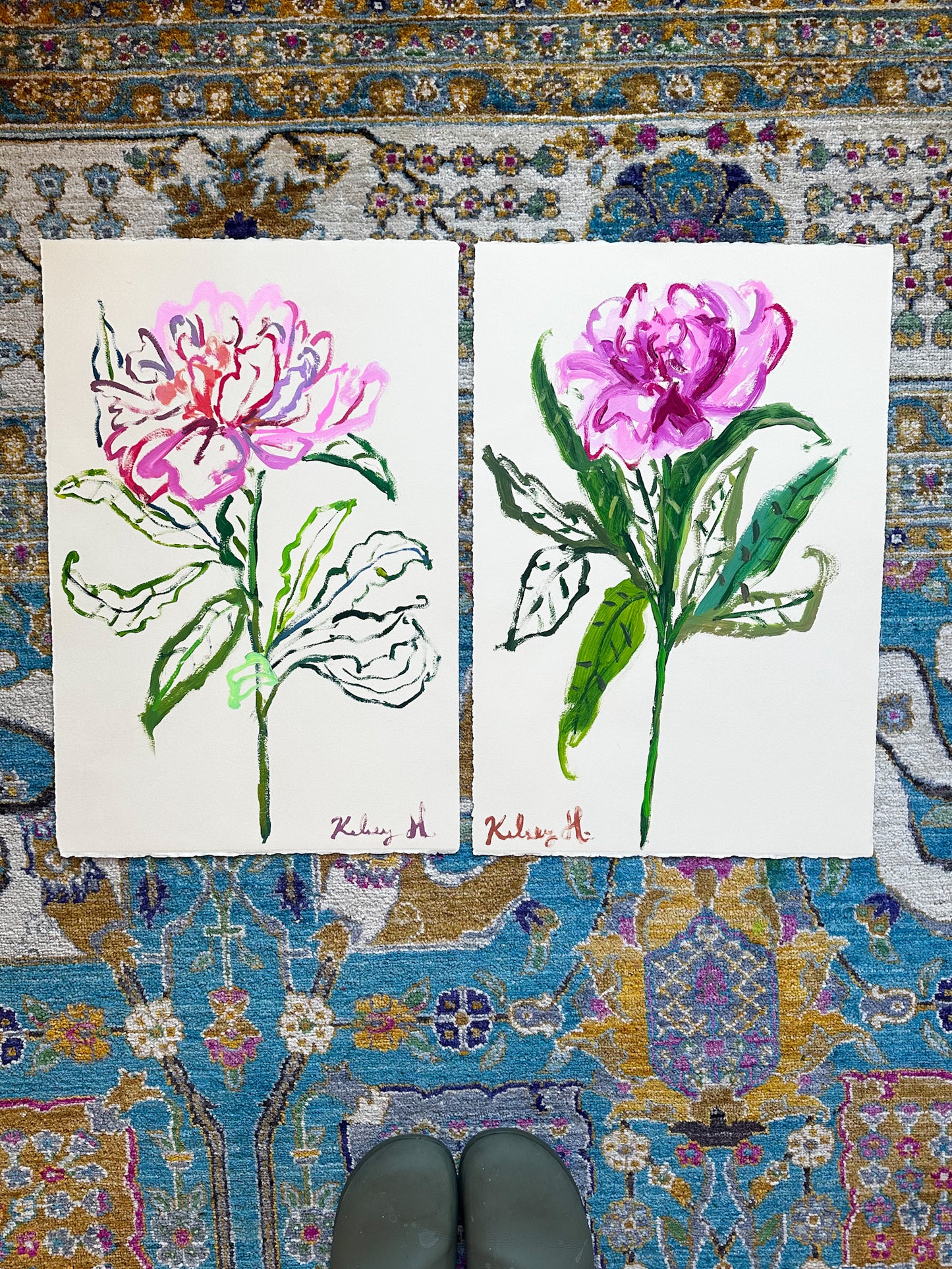 Peony Stem No. 2- 15 x 22"