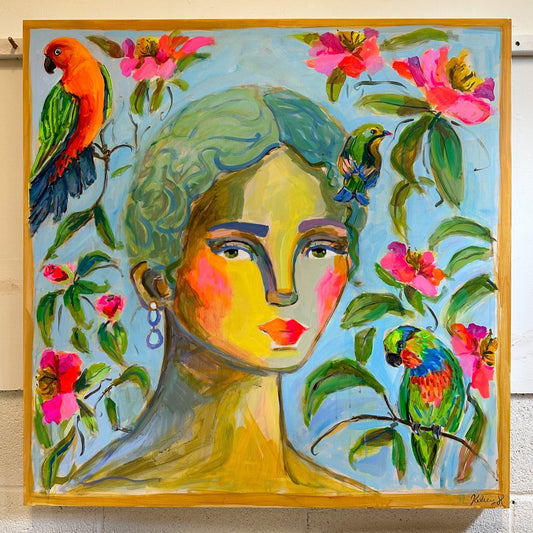 The Birds fly to her- 36x36"