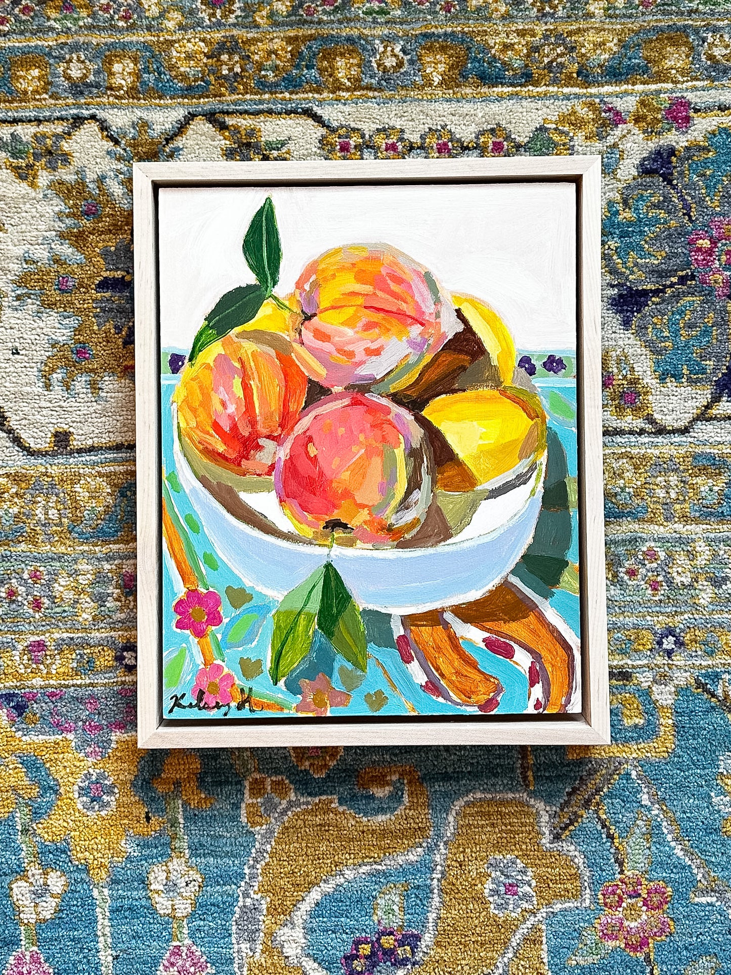 Peach and Mango Bowl - 12.25 x 15.25" Framed