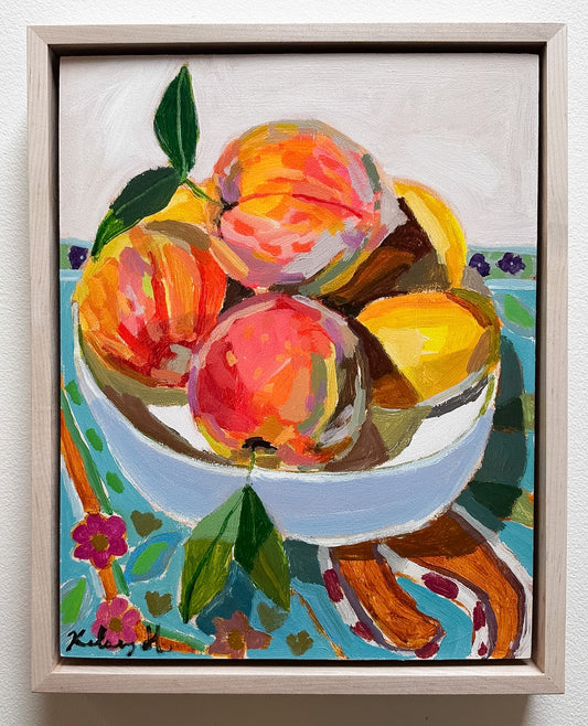 Peach and Mango Bowl - 12.25 x 15.25" Framed