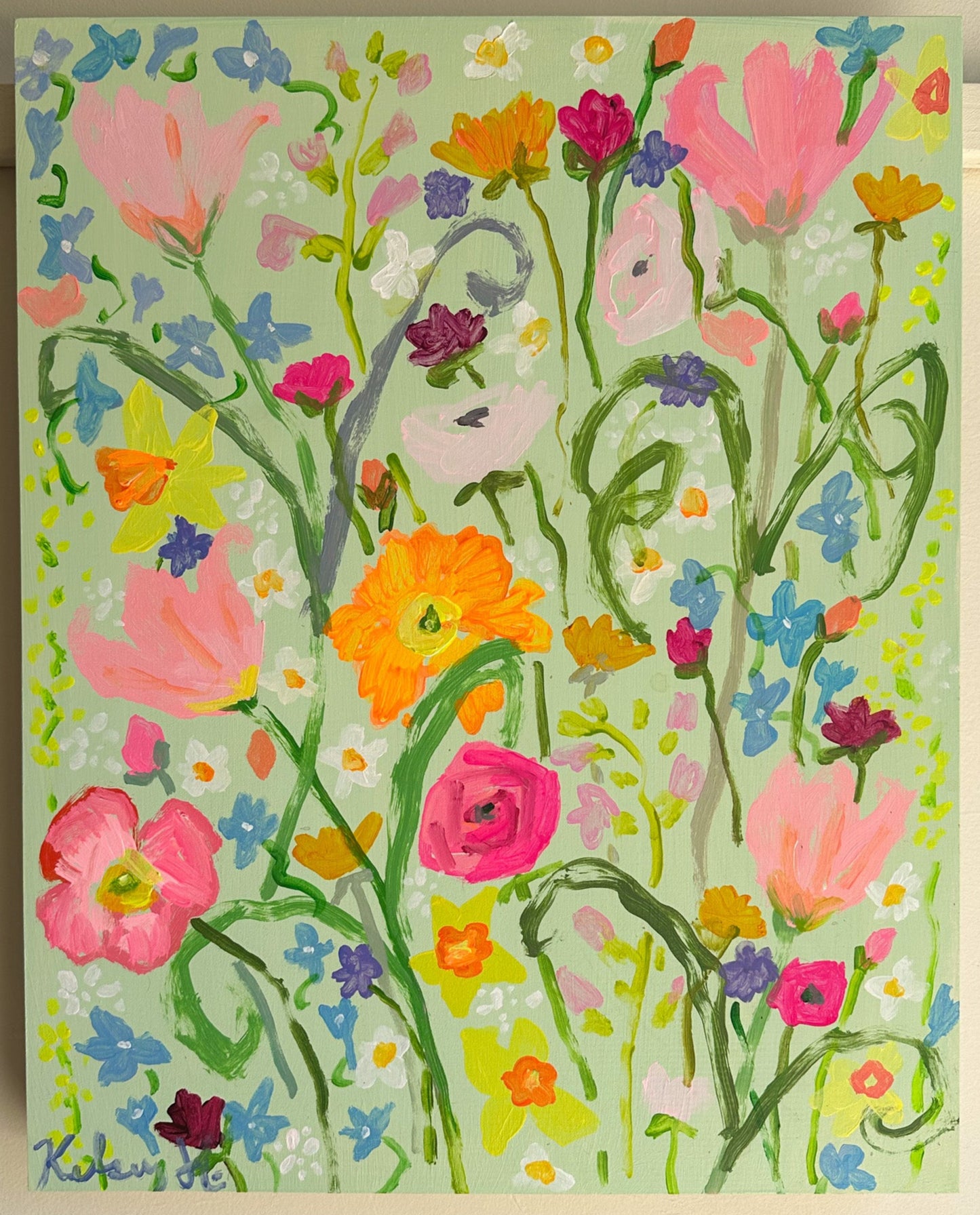 Sea of Green - 16x20" wood panel