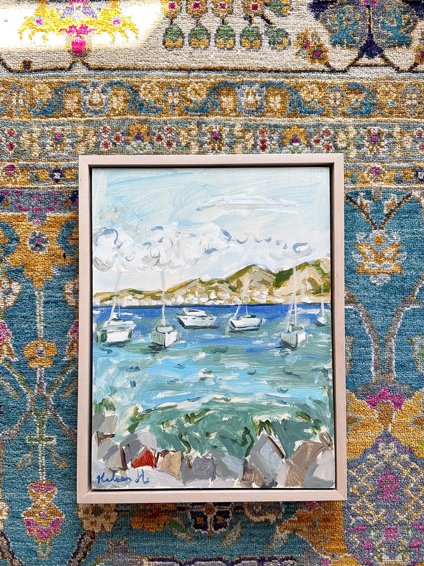 Sailboats on the Med - 13.25 x 17.25" Framed