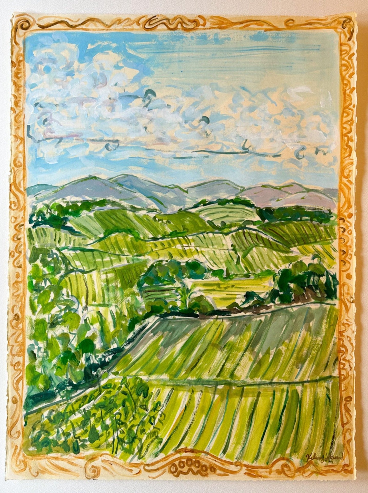 "Walking through the Tuscan Countryside"-22x30"