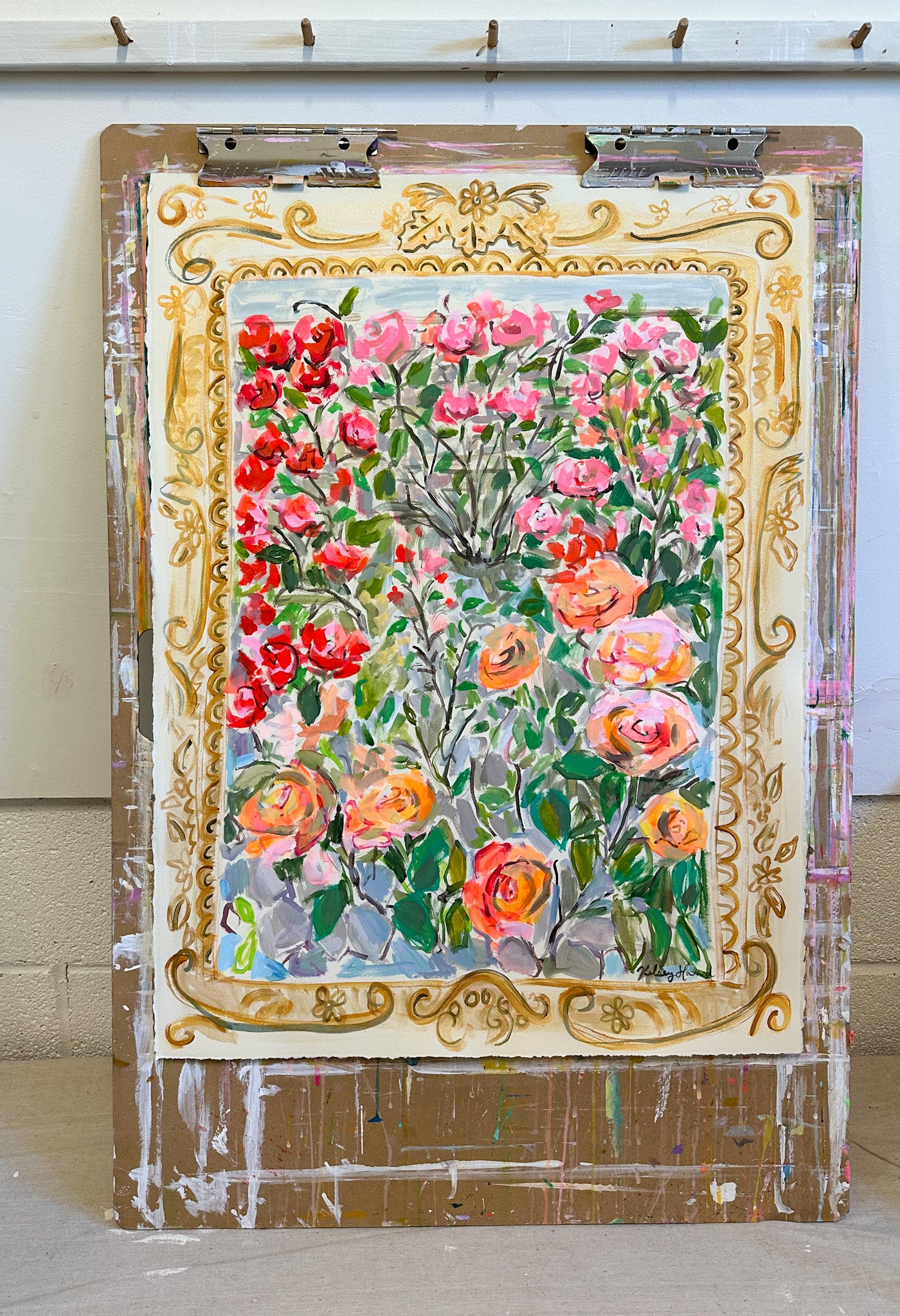 "Rose Garden In Rome"-22x30"