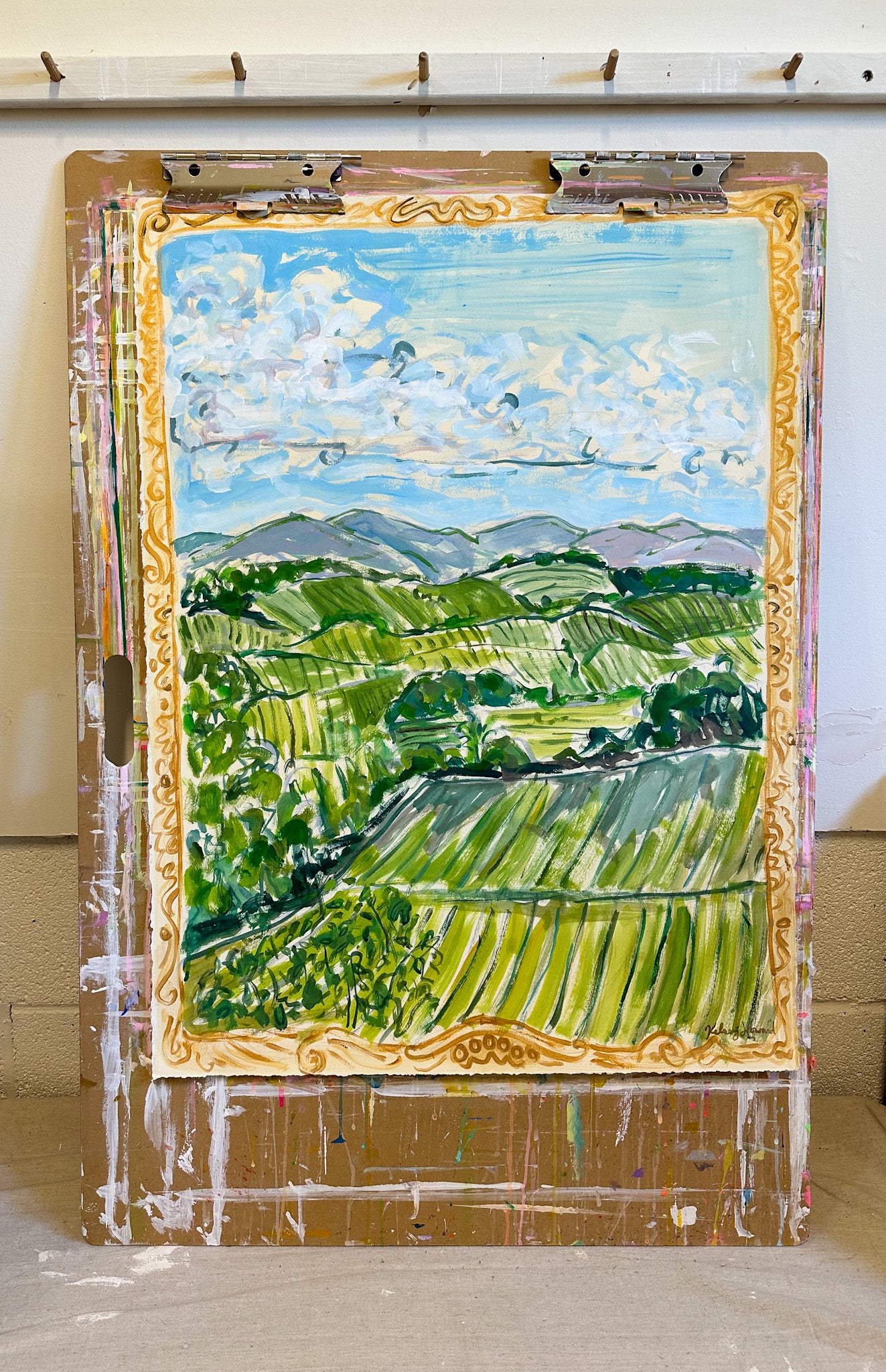 "Walking through the Tuscan Countryside"-22x30"