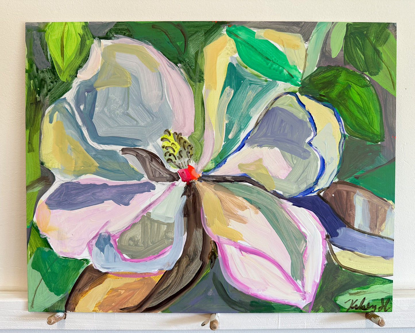 Climbing the magnolia tree- 11x14"