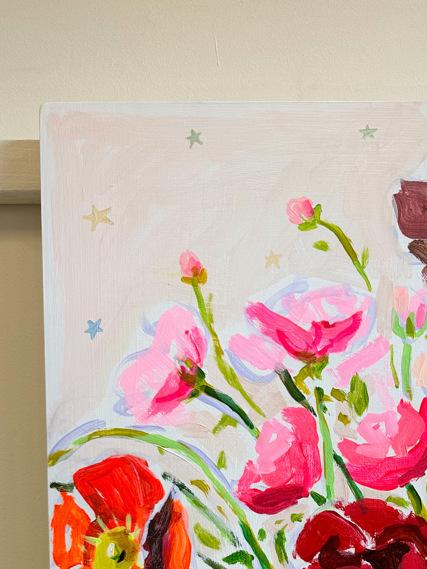 Spring Flowers in a Strawberry Vase- 18x24"