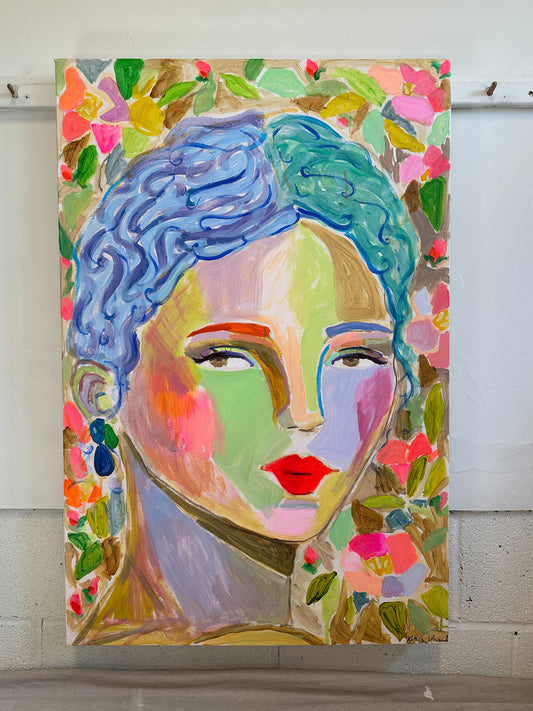 Lady with Camellias-24x36"