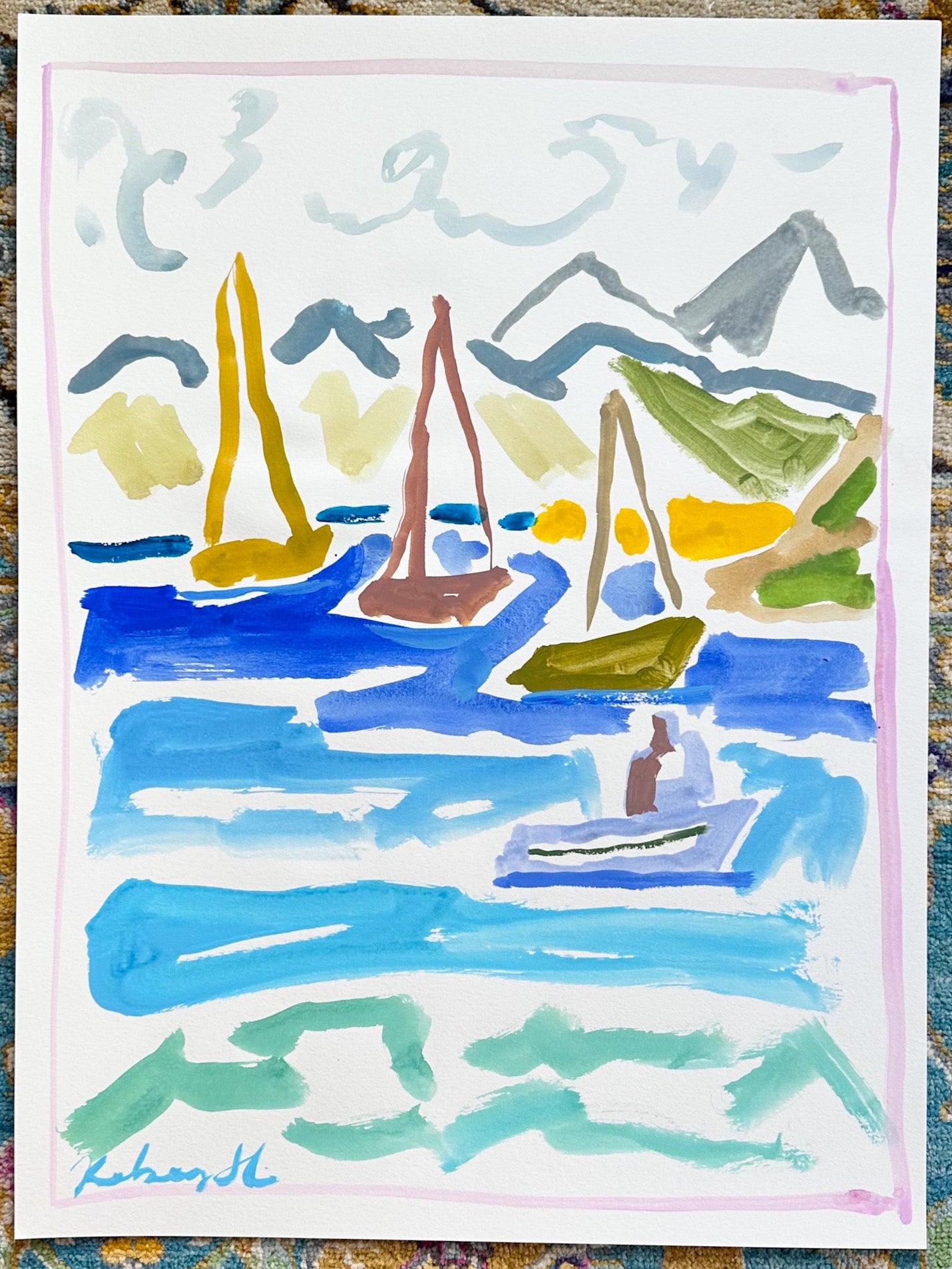Paros Sailboats No. 1 - 18x24"