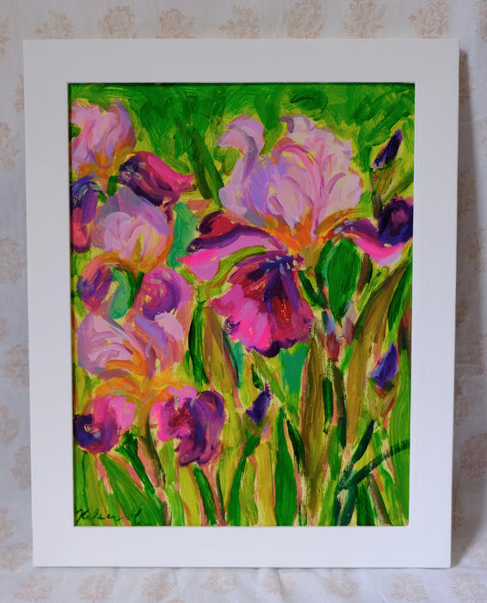 irises in provence- 13.5x16.5" framed