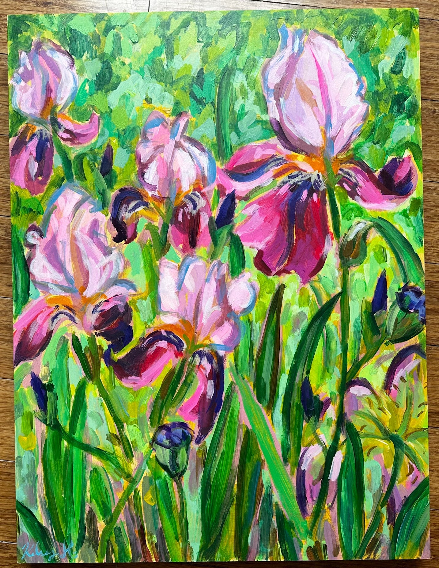 Pink and Purple Irises of Provence- 18x24"