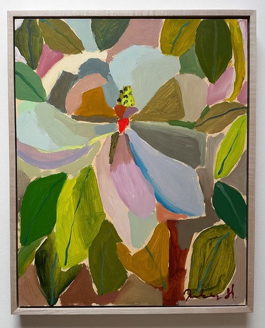 Magnolia with strawberry center- 17 x 21"