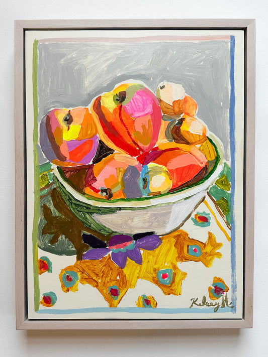 Peach and Apricot Bowl  - 13.25 x 17.25" Framed