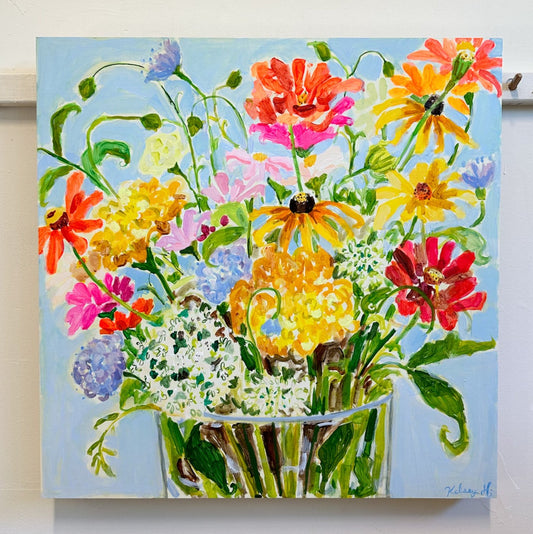 Farm Flowers- 20x20"