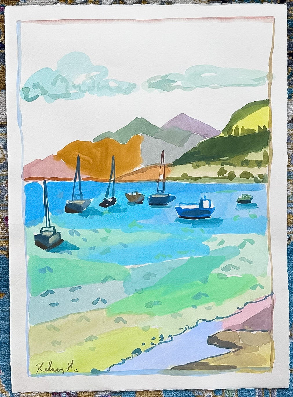 Paros Sailboats No. 2 - 16 x 22.5"
