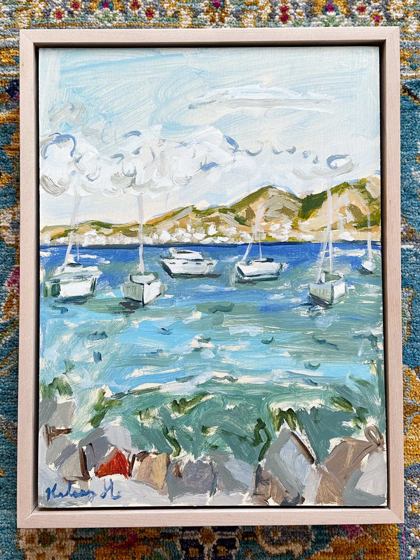Sailboats on the Med - 13.25 x 17.25" Framed