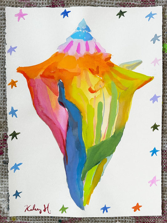 Rainbow Conch with Stars No.1 - 11x15"