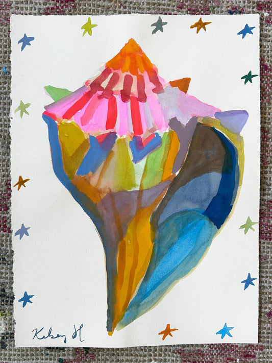 Rainbow Conch with Stars No.2- 11x15"