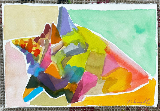 Watercolor Rainbow Conch No.4- 8x 12"