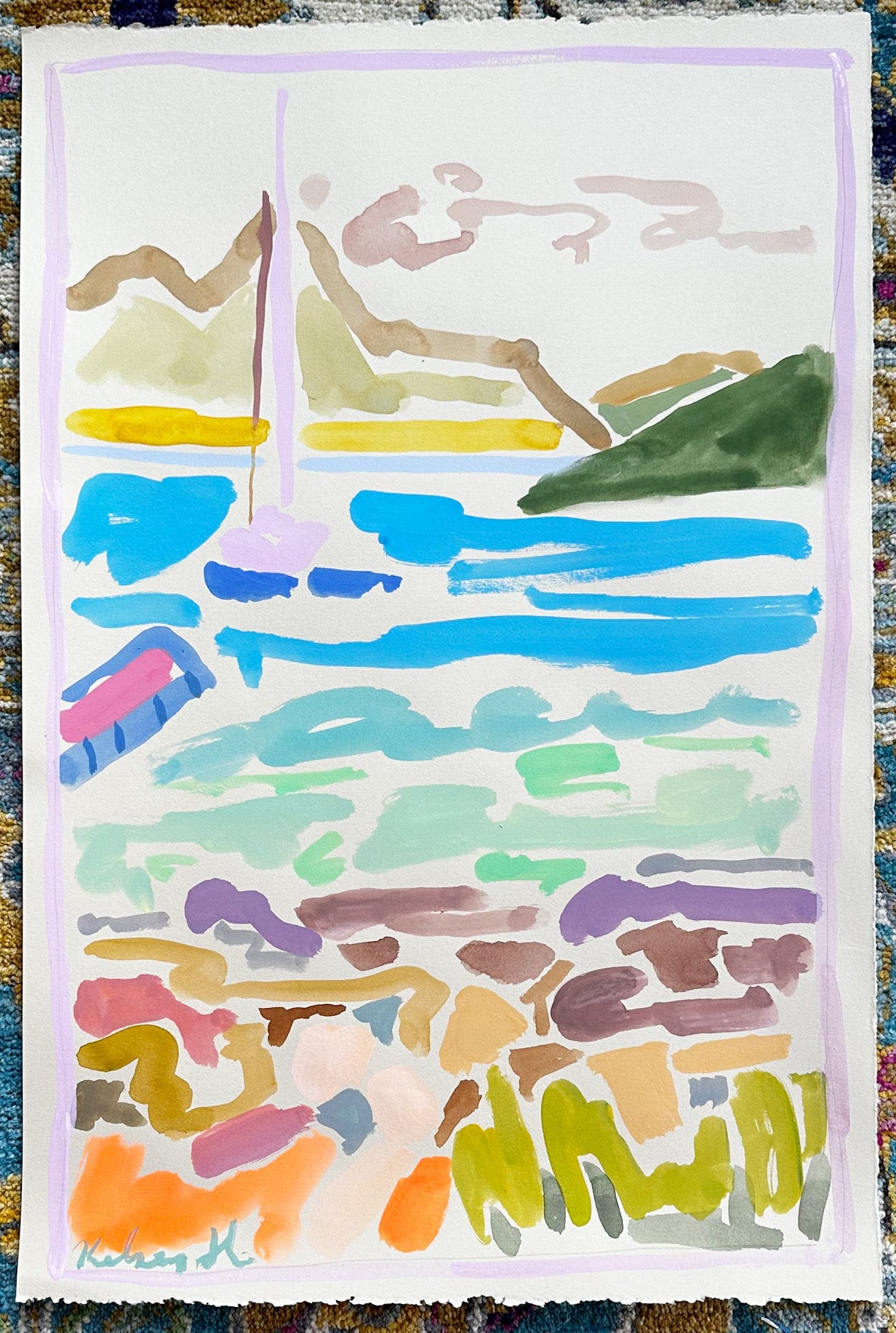 Paros Sailboats No. 3 - 15 x 22"