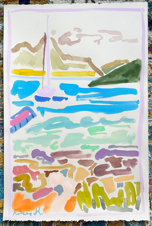 Paros Sailboats No. 3 - 15 x 22"