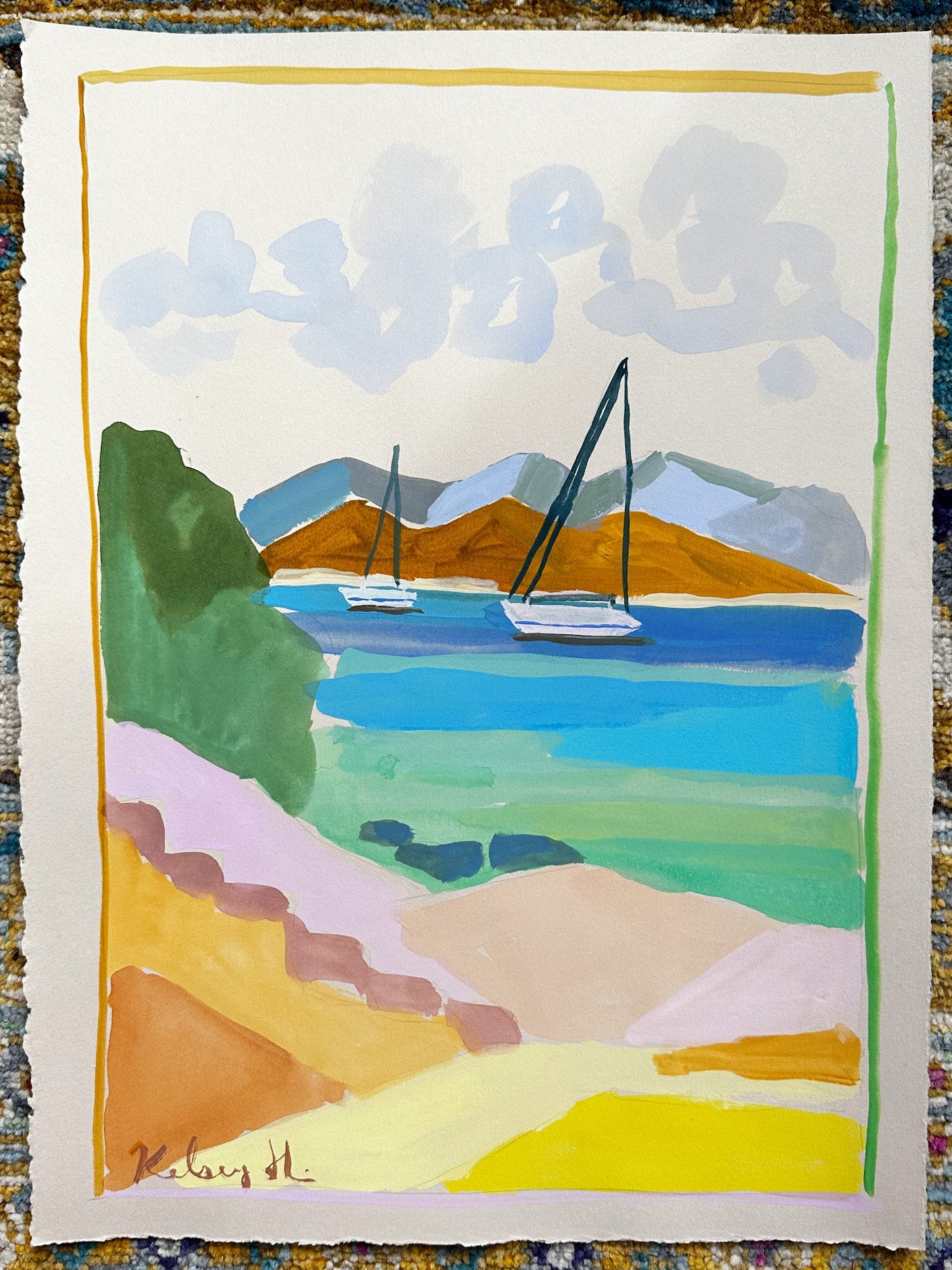 Pathway down to Paros Park - 11x15"