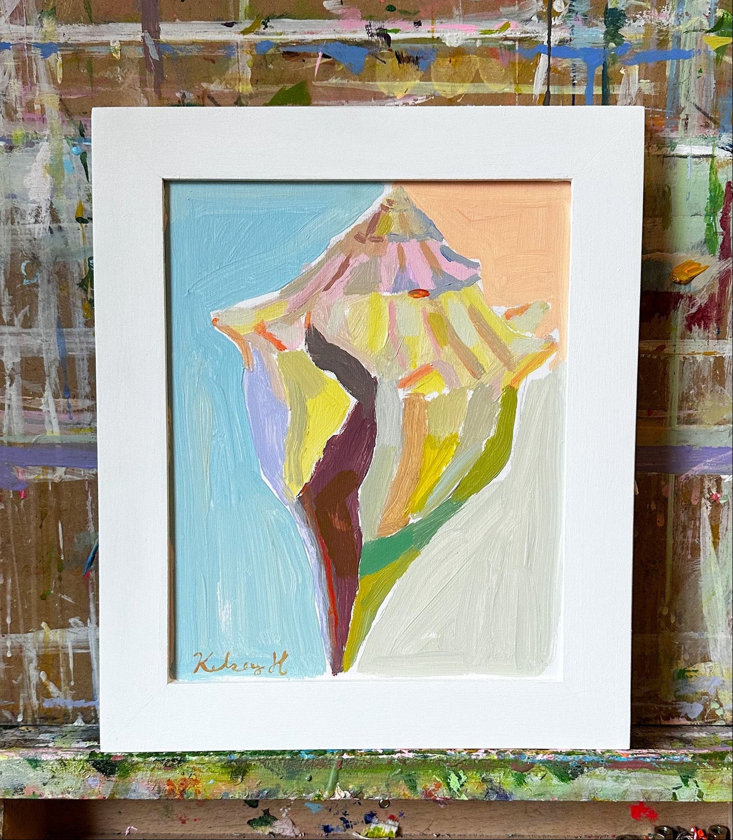 Rainbow Conch - 10.5 x 12.25" Framed