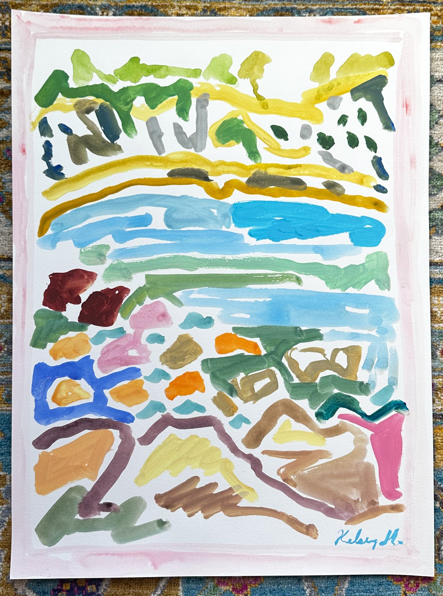 Sea Rocks against the blue sea - 18x24"