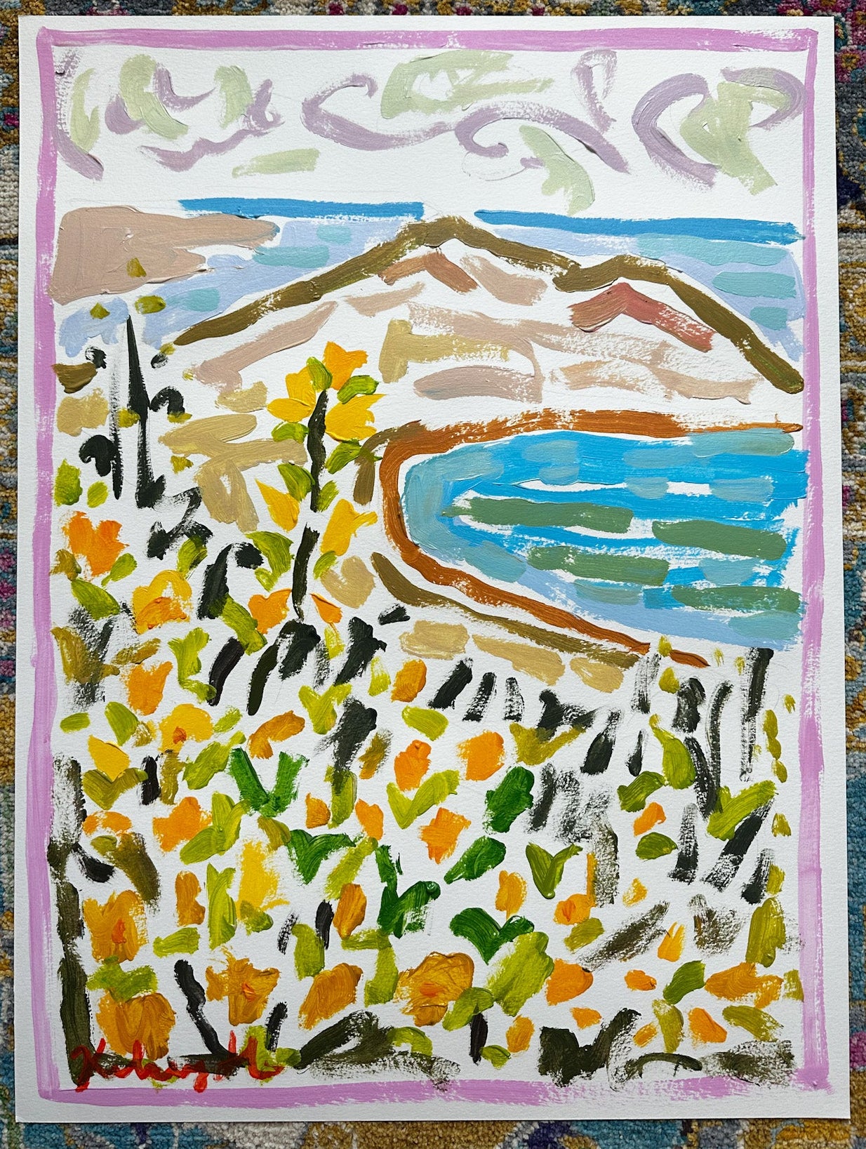 Yellow Flowers on the Hilltop - 18x24"