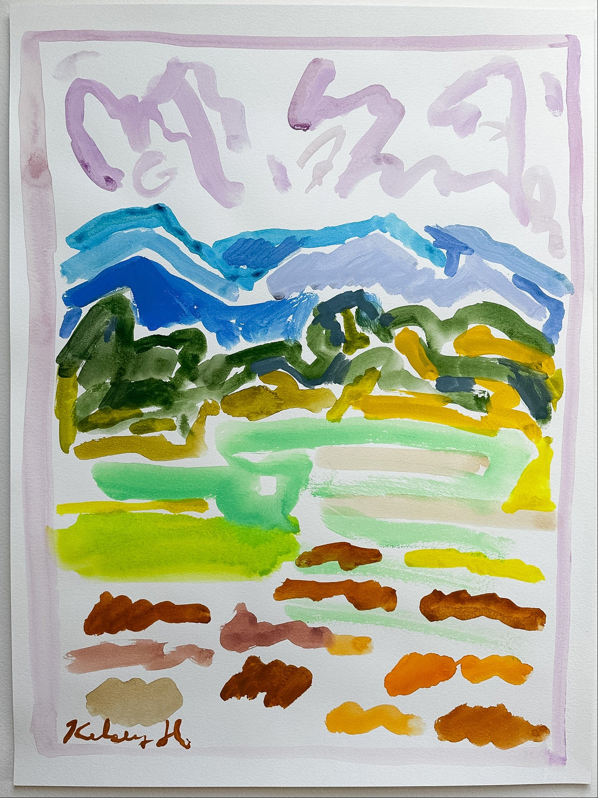 Sunset with Wine over the NC mountains - 18x24"