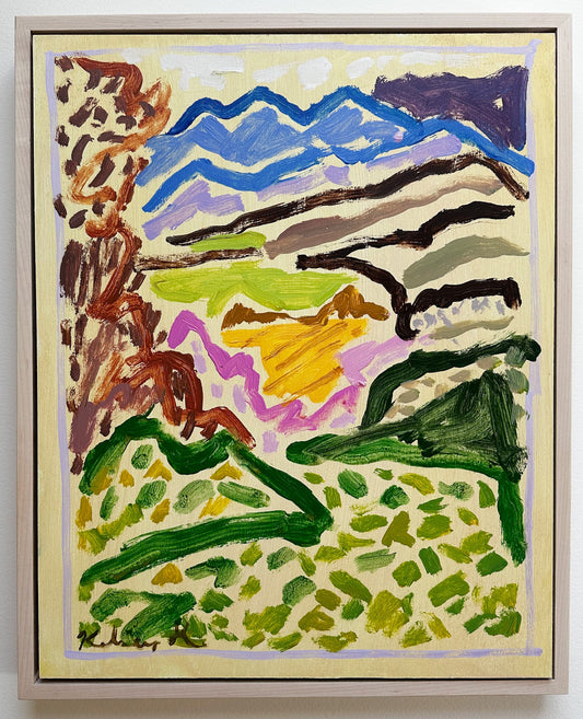 Expressive Scenic Mountain Overlook - 17.25 x 21.25" Framed