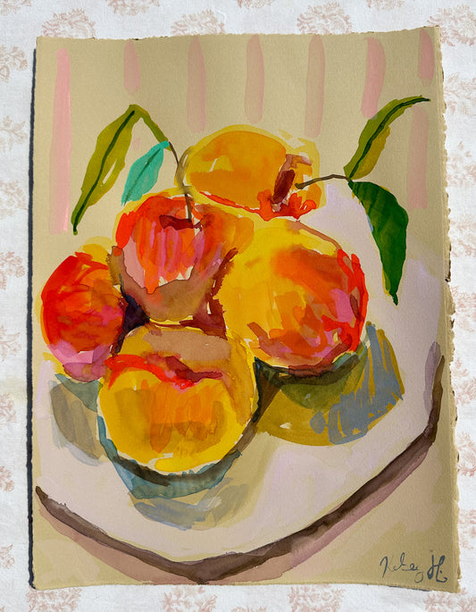 Summer Peaches on paper- 11x15"