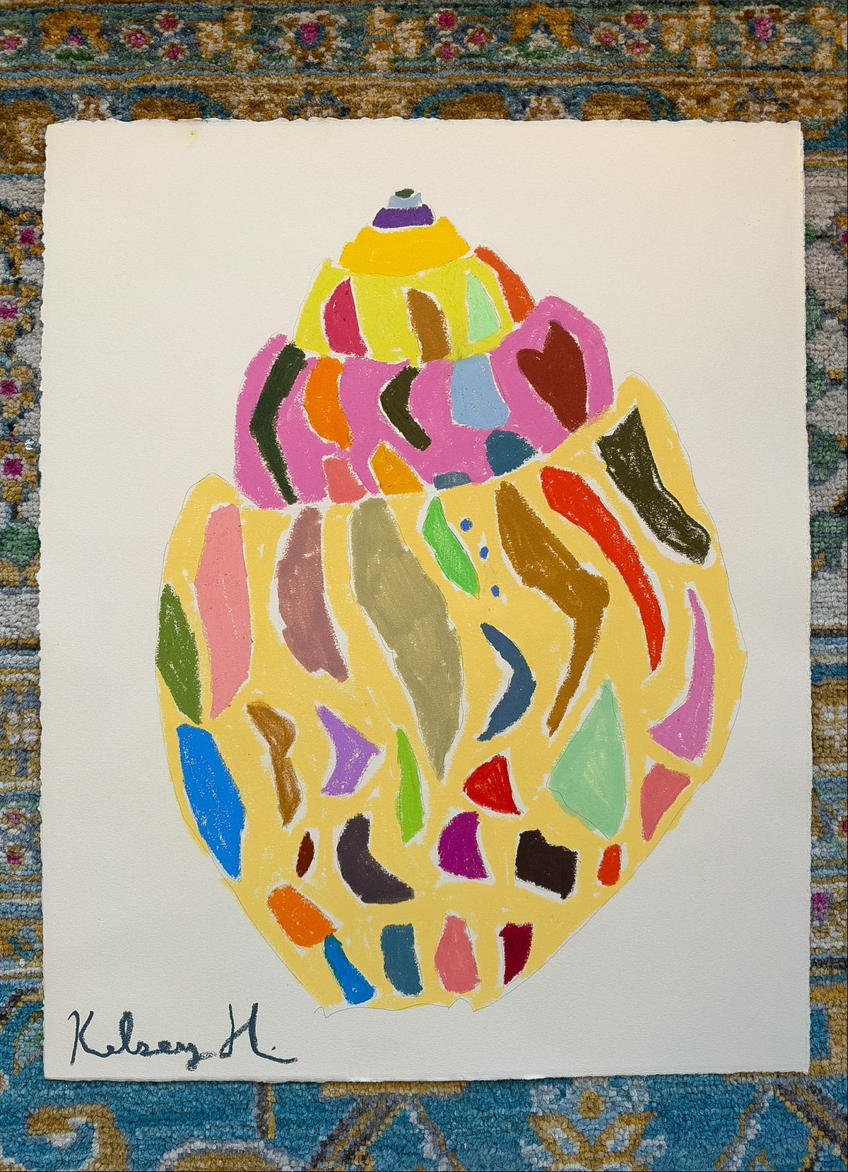 Rainbow Triangle Shell No. 3 - 15.25 x 19"