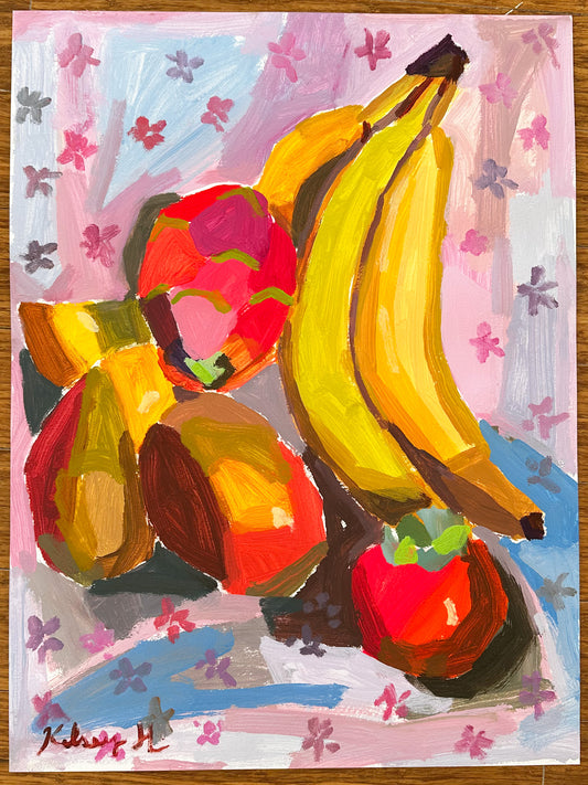 Mangos, Pitaya, Persimmon, and Bananas No. 1 - 18x24"