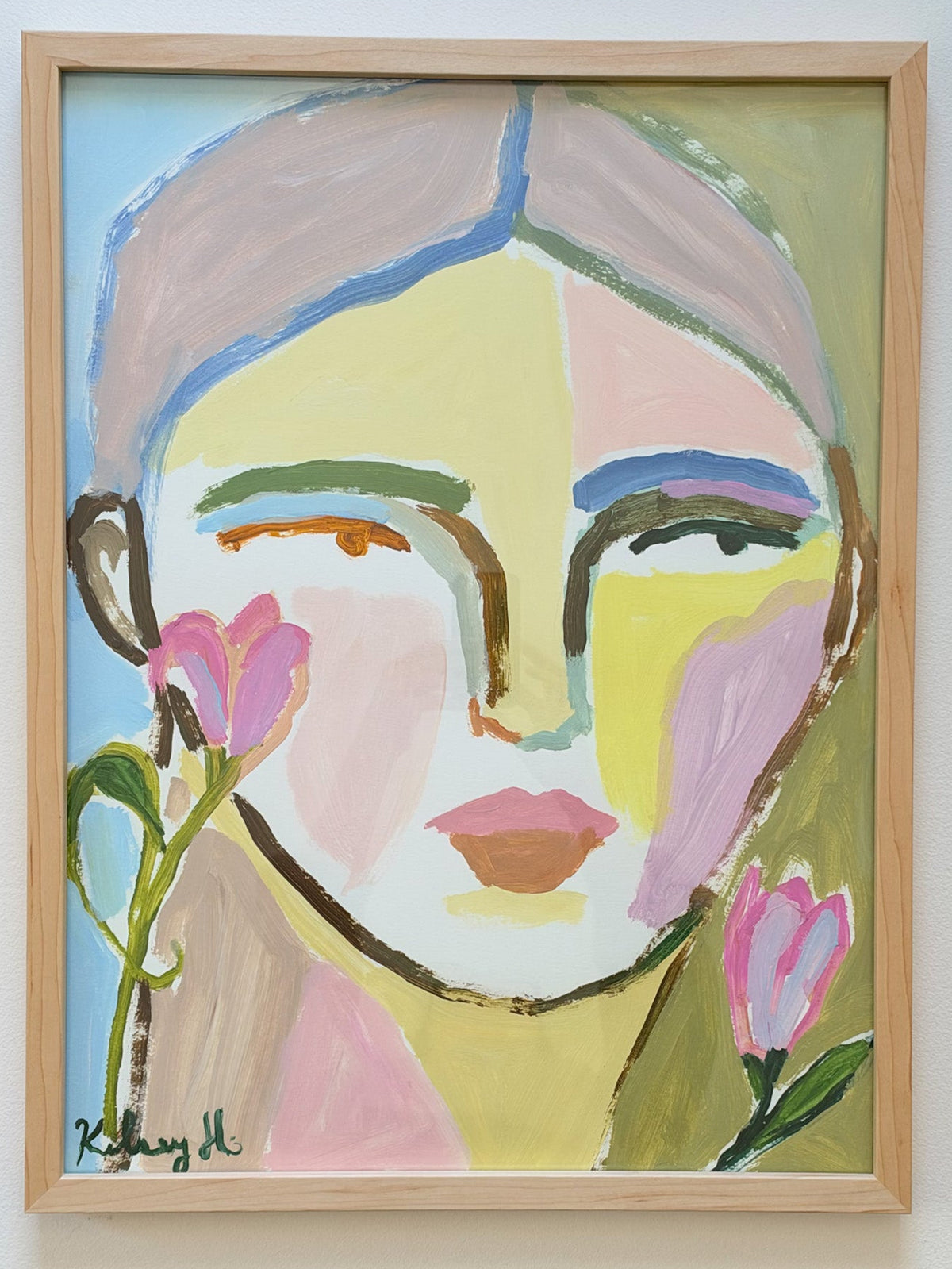 Woman with Tulips- 19 1/8 x 25 1/8"