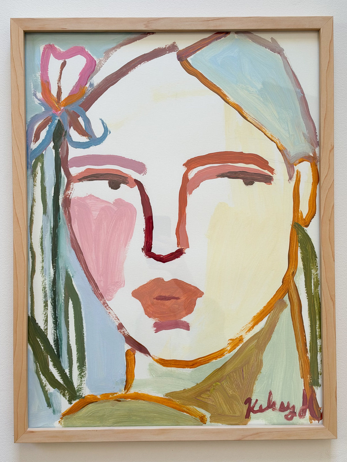Woman with Iris- 19 1/8 x 25 1/8"
