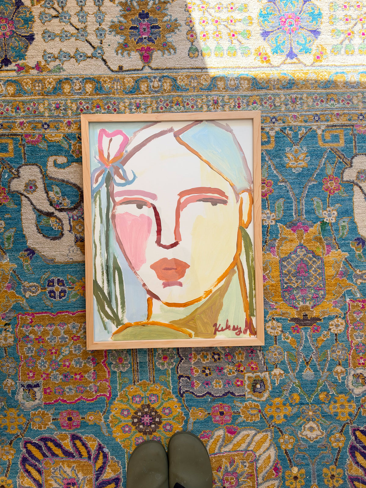 Woman with Iris- 19 1/8 x 25 1/8"