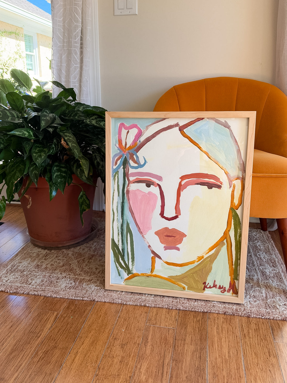 Woman with Iris- 19 1/8 x 25 1/8"