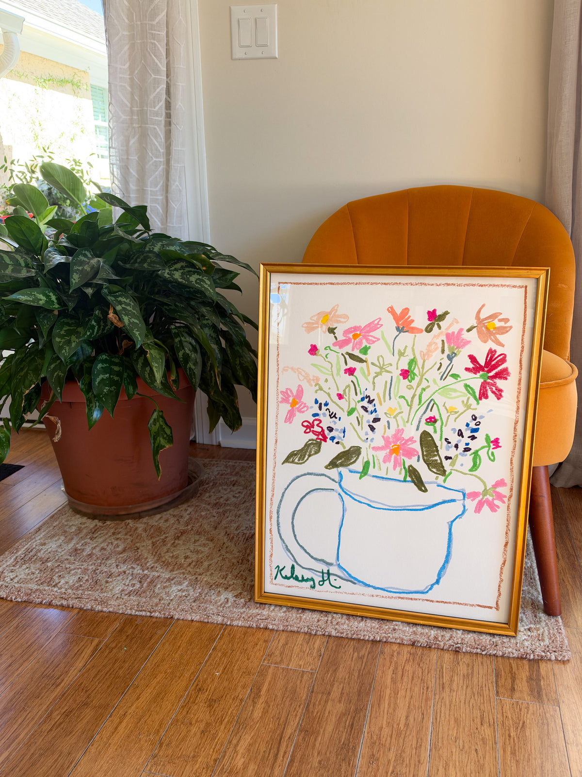 Local Flowers in a Vase - 19 x 25"