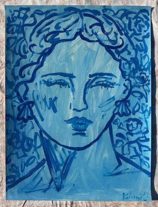 Blue Monochrome- 18x24"