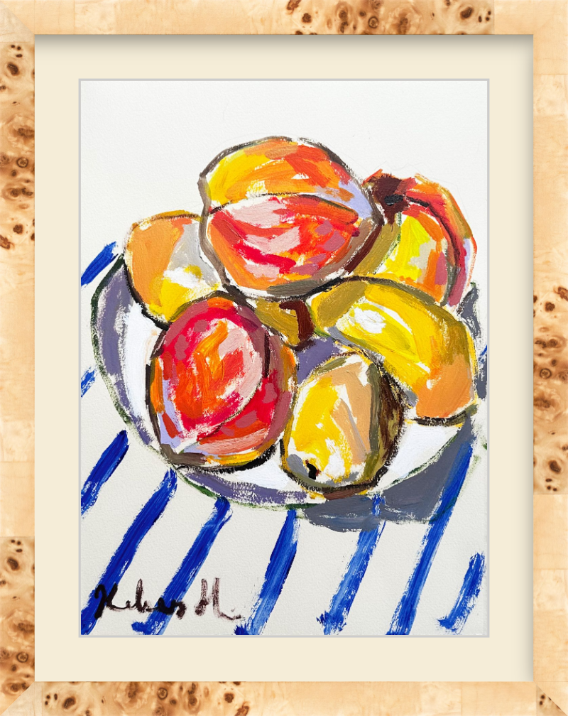 Peaches with Stripes - 11x15"
